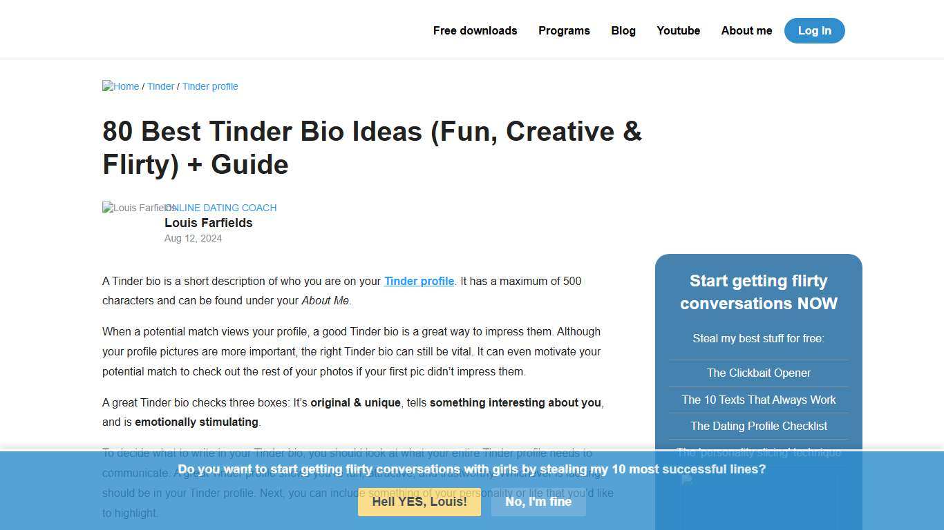 80 Best Tinder Bio Ideas (Fun, Creative & Flirty) + Guide